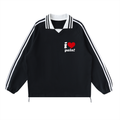 The Pig Pen Striped Lapel Collar Sweatshirt