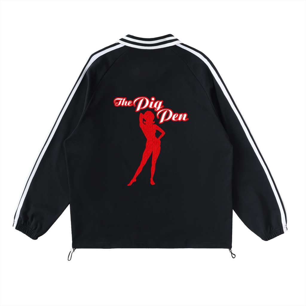 The Pig Pen Striped Lapel Collar Sweatshirt